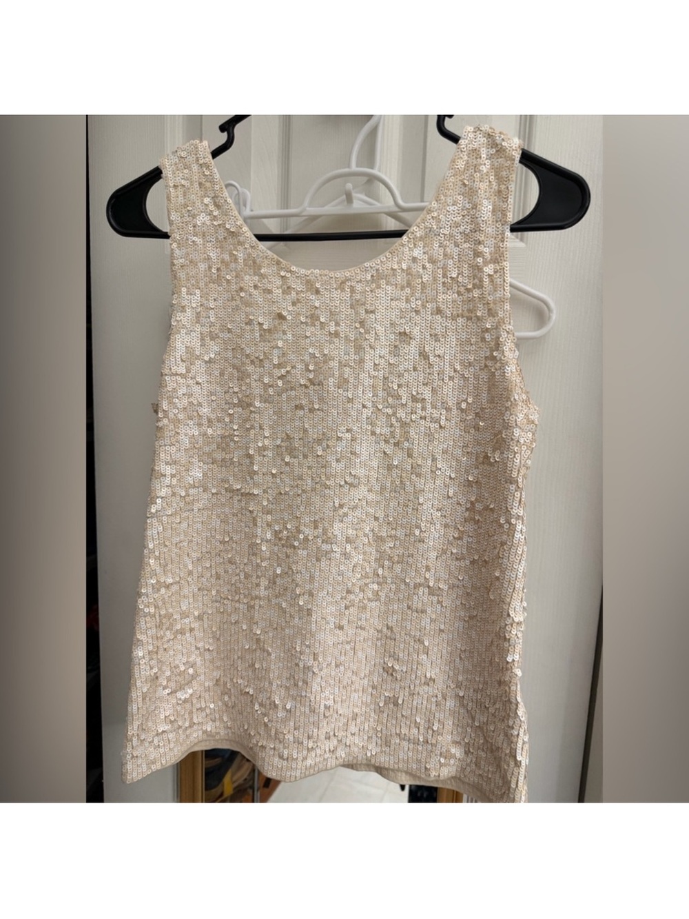 J. Crew Sequin Tank Top in Champagne - Sleeveless Evening Top